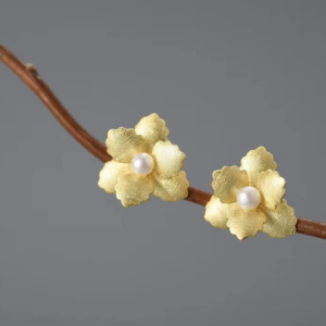 TOPOS CLAVEL CON PERLA DORADO